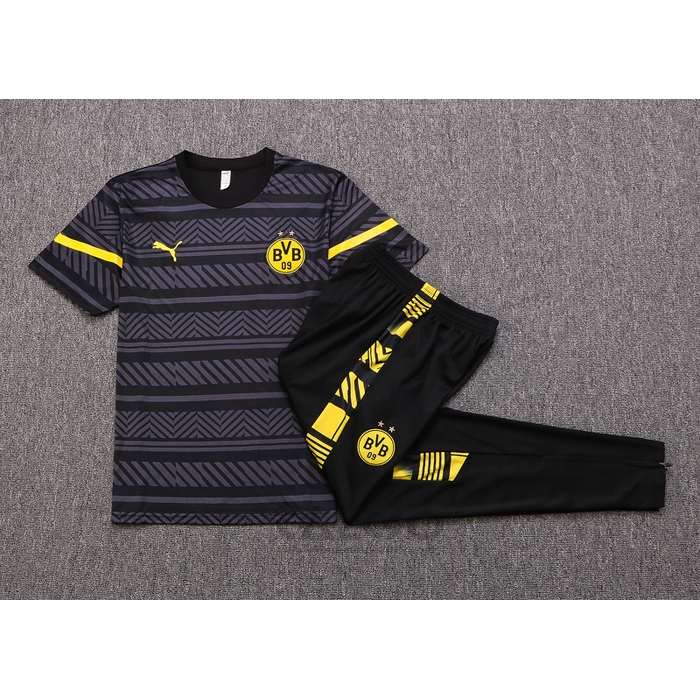 Tuta da Track Borussia Dortmund Manica Corta 2022-2023 Grigio